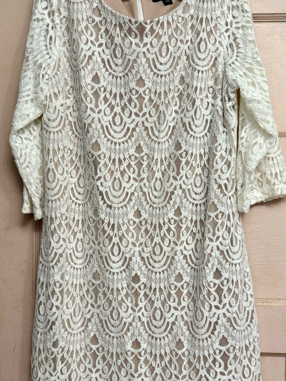 Ronni Nicole Ivory Crochet Midi Dress - Picture 1 of 5